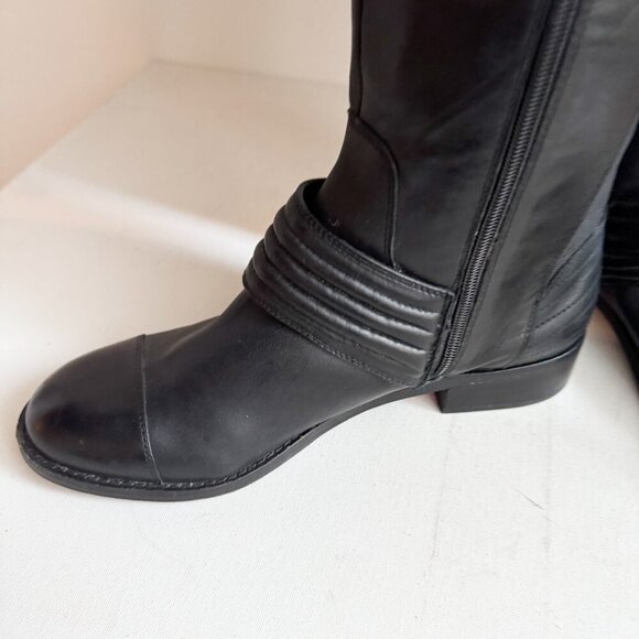 Jessica Simpson Wide Calf Black Leather Boots 11 - Picture 9 of 11